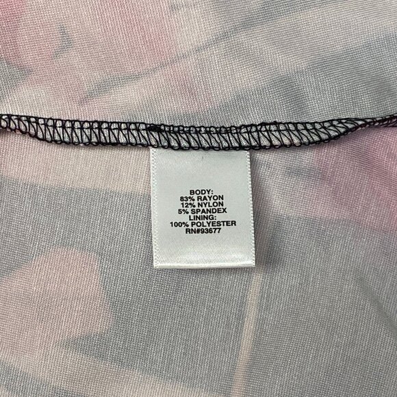 Liz Claiborne Princess Seam Pleat Neck A Line Floral Midi Dress XL Sleeveless - Picture 11 of 12